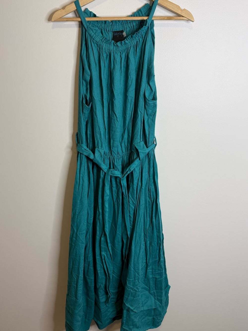 Gabby Skye Teal Midi Dress with Waist Tie size 14